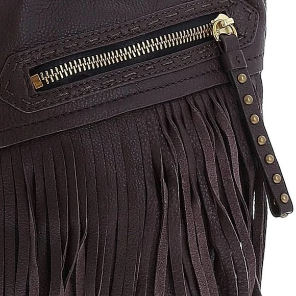 💋STUNNING💋  GENUINE LEATHER BRISTOL FRINGE HOBO BAG in BROWN - Picture 13 of 14